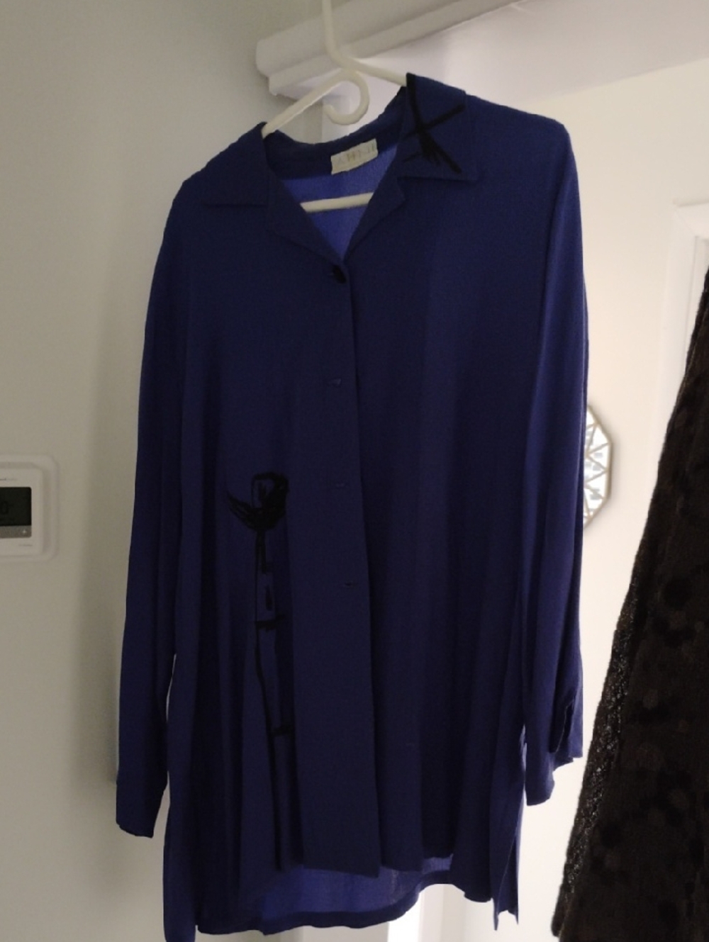 Button-Down Long Sleeve Shirt in Deep Blue